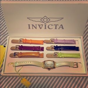 Invicta Genuine Leather Wild Flower Women’s Watch
